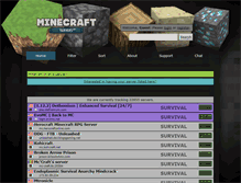 Tablet Screenshot of minecraftservers.net